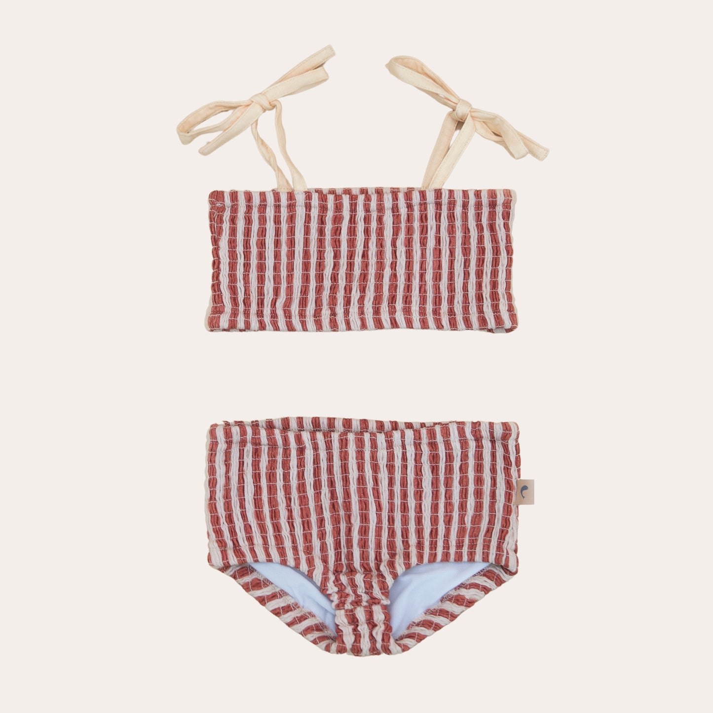Rusty Stripe Smocked Bikini
