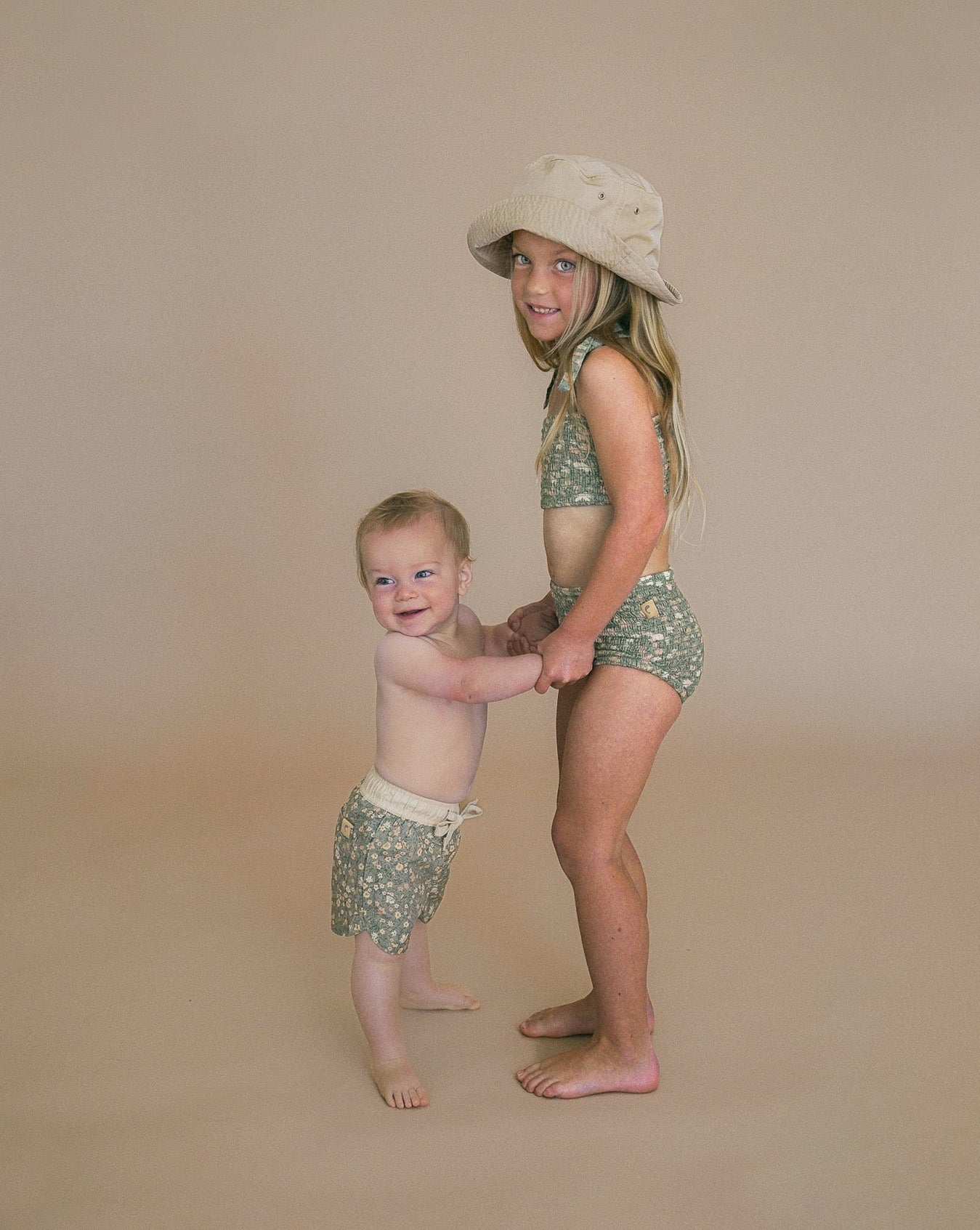 Meadow floral smocked bikini