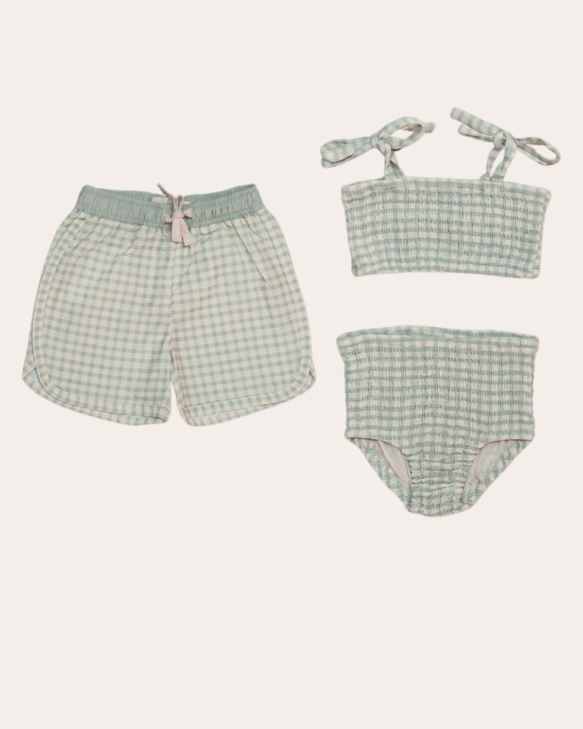 Vintage gingham smocked bikini