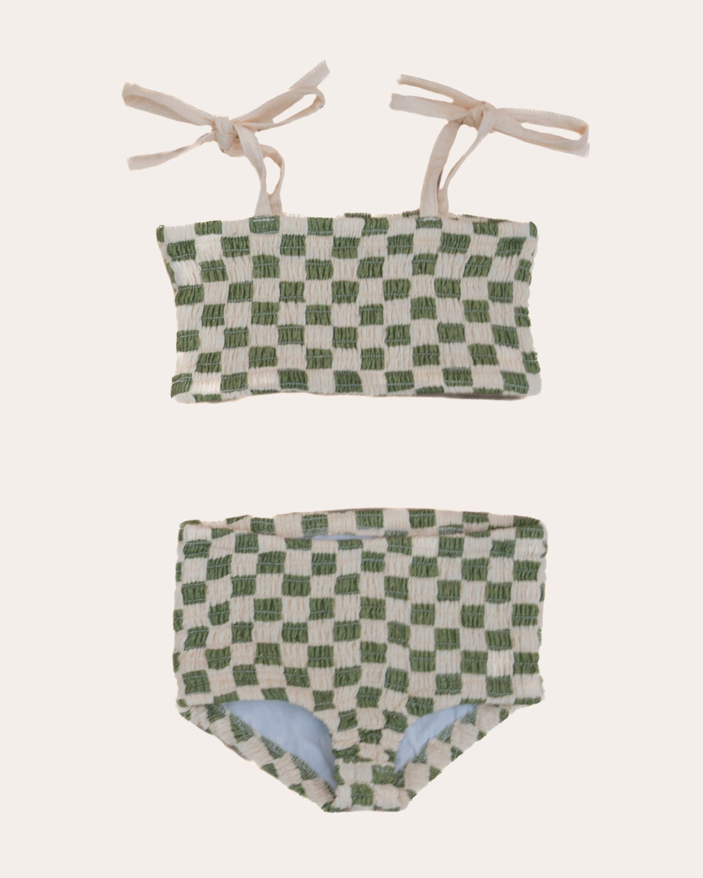 Mossy Checker Smocked Bikini