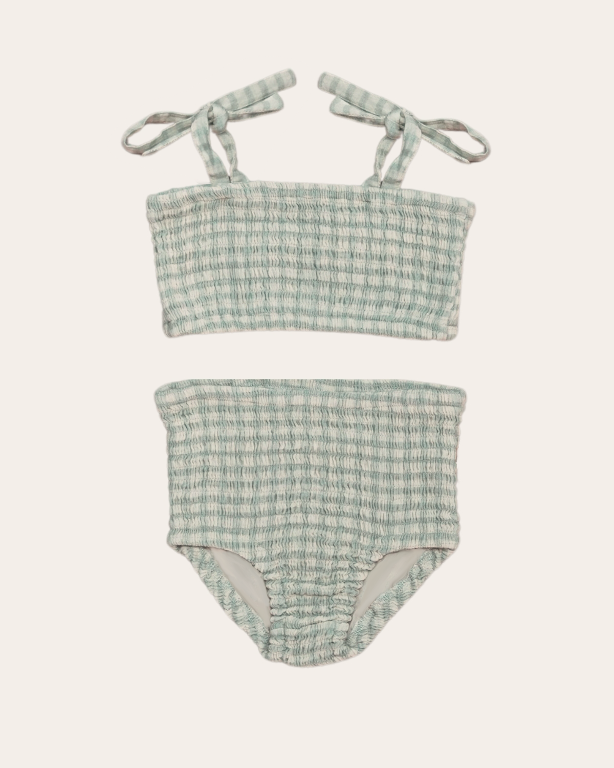 Vintage gingham smocked bikini