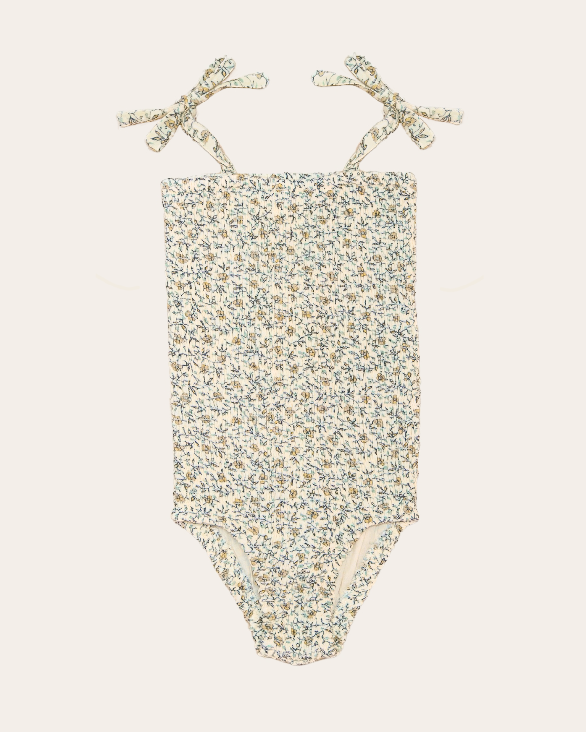 Creamy Floral smocked one piece