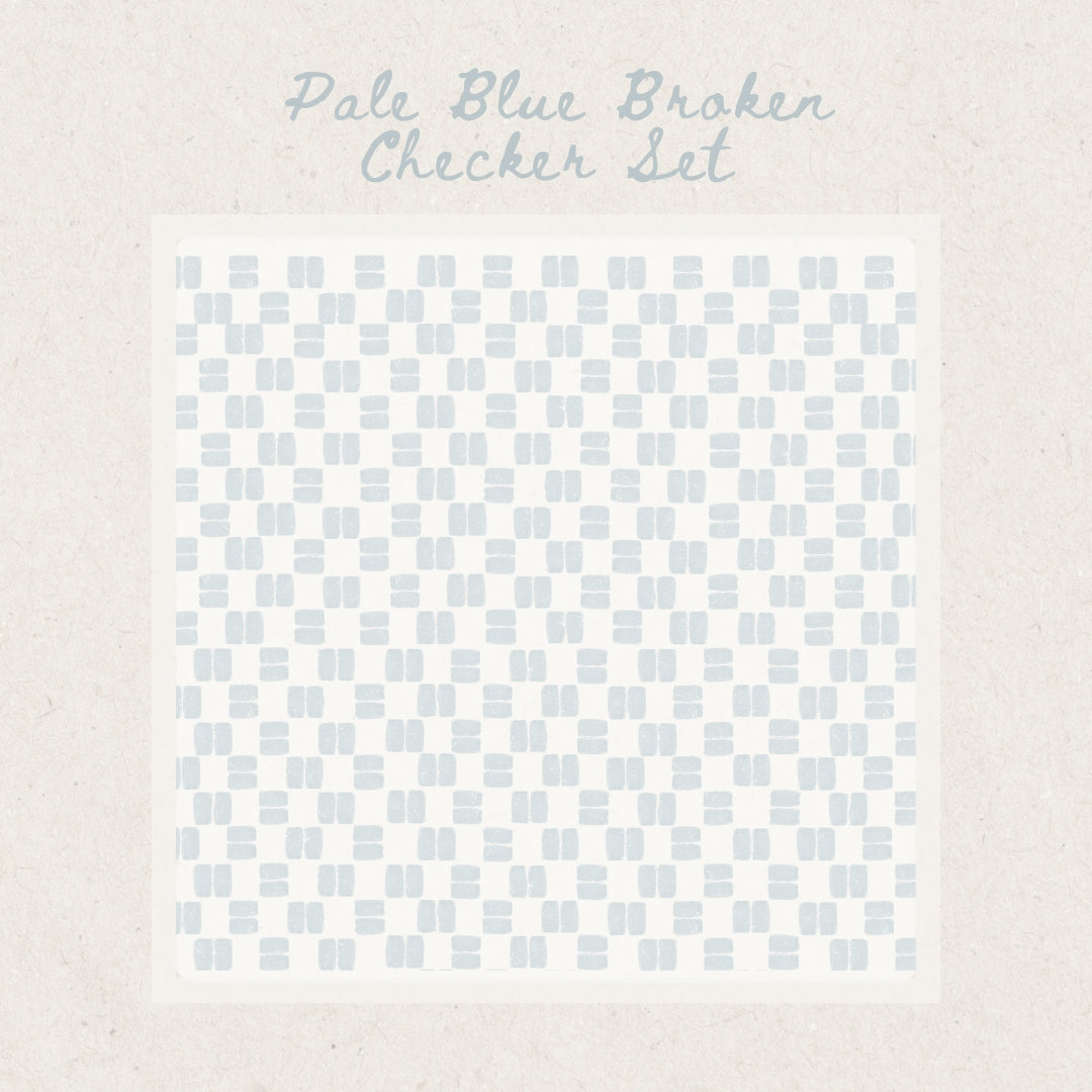 Pale Blue Broken Checker set (unisex)