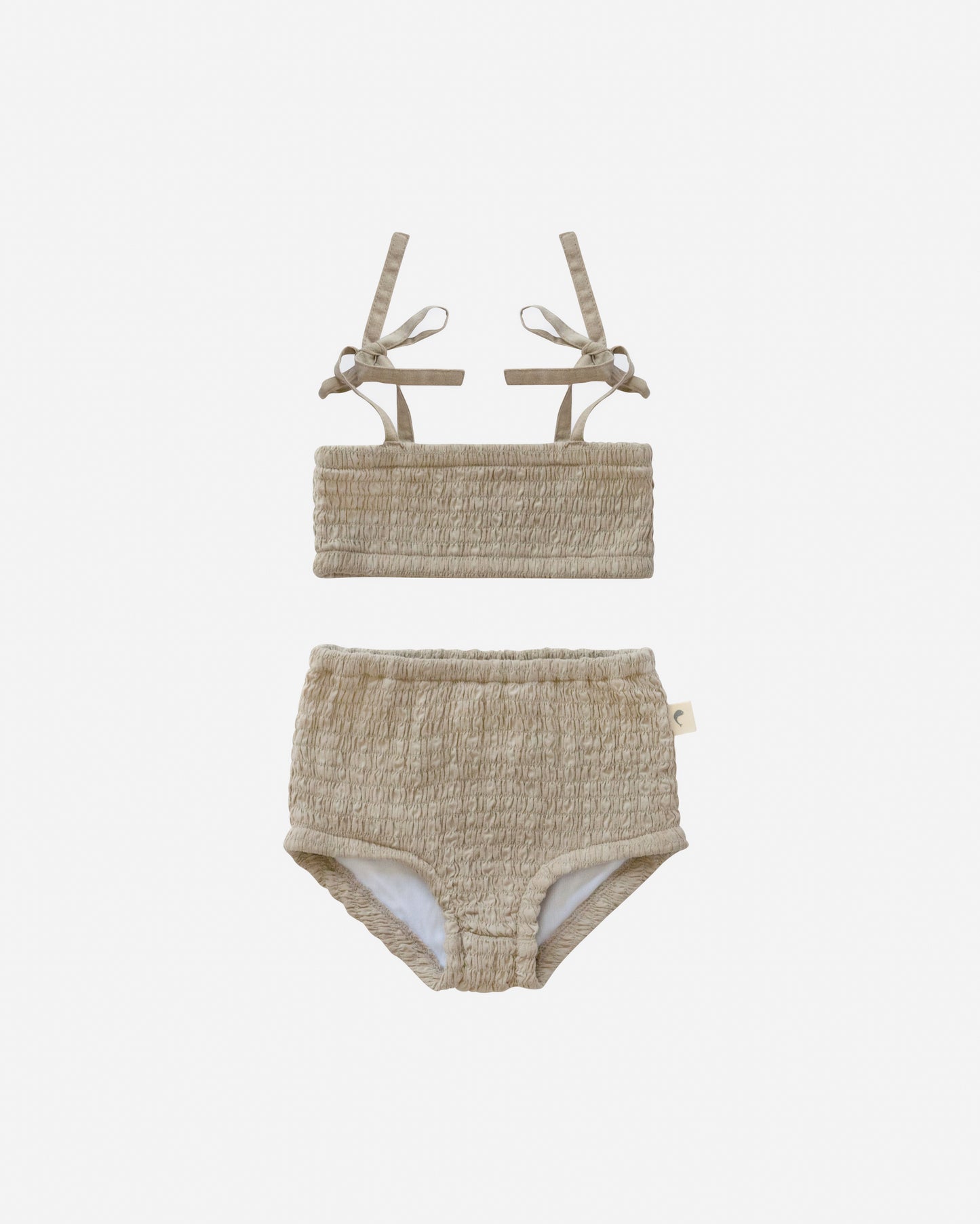 Solid Sandy Smocked Bikini