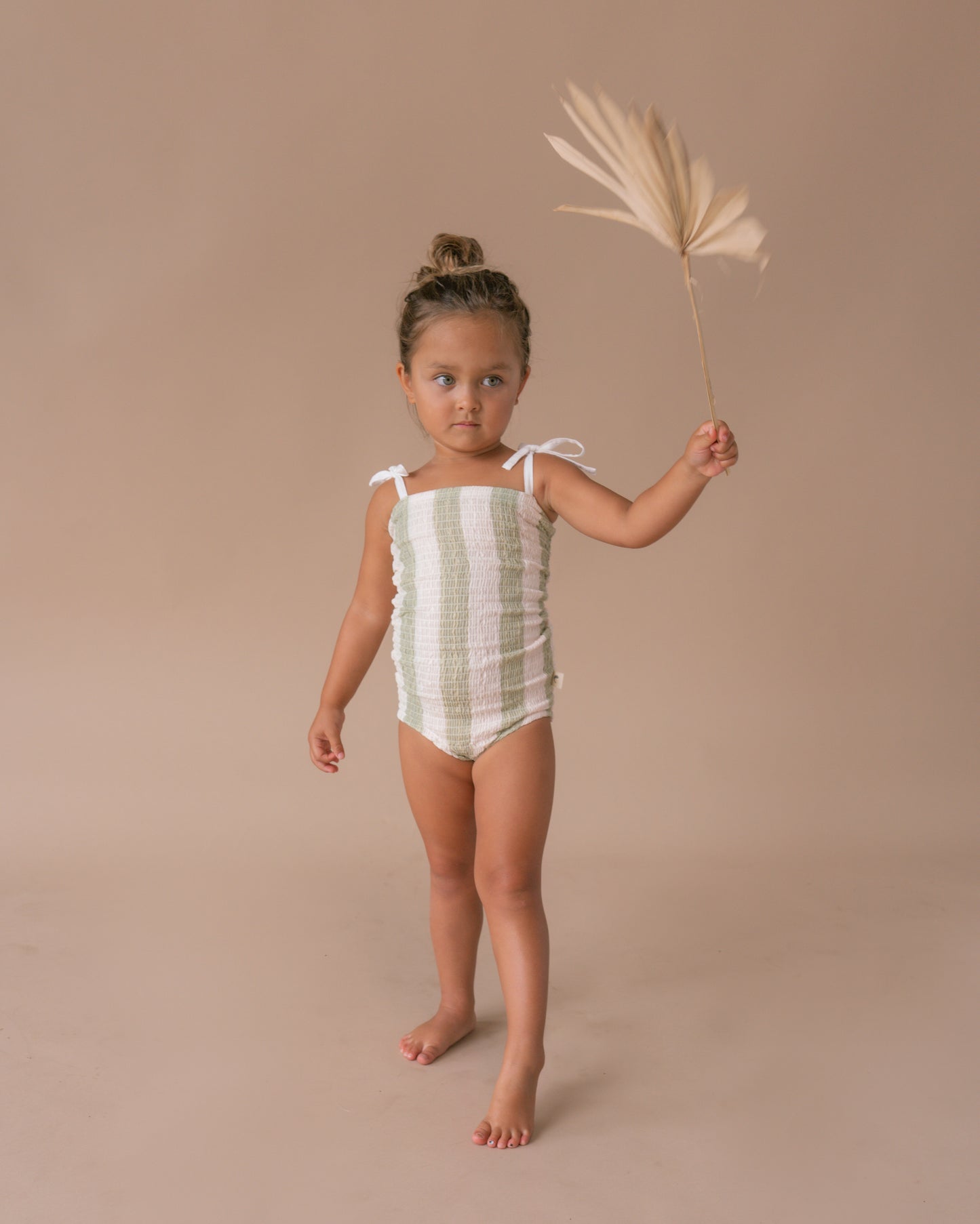Pistachio Stripe Smocked One Piece