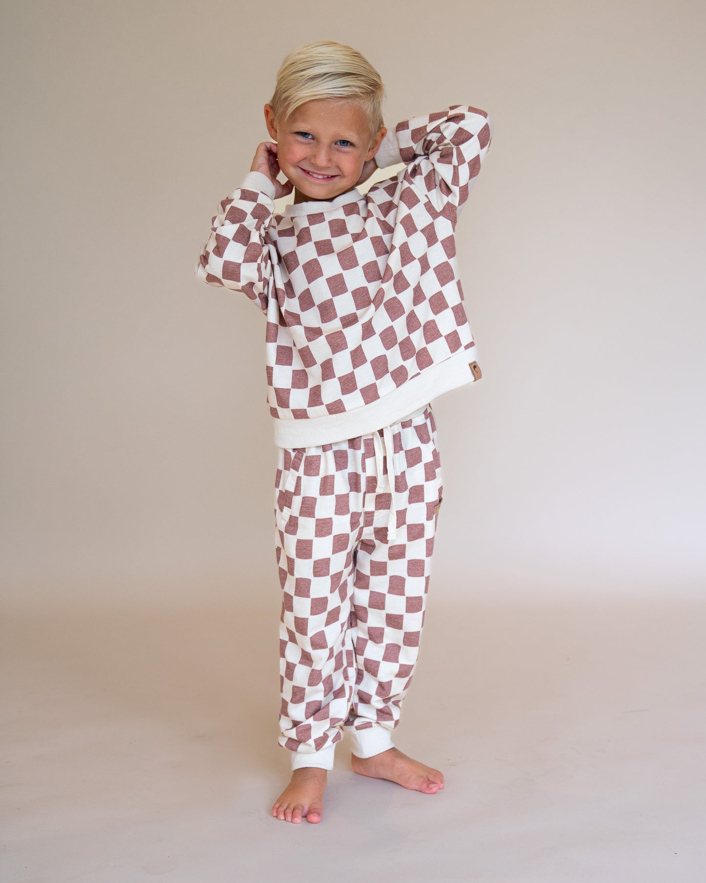 Rusty Checker Sweat Set- Unisex