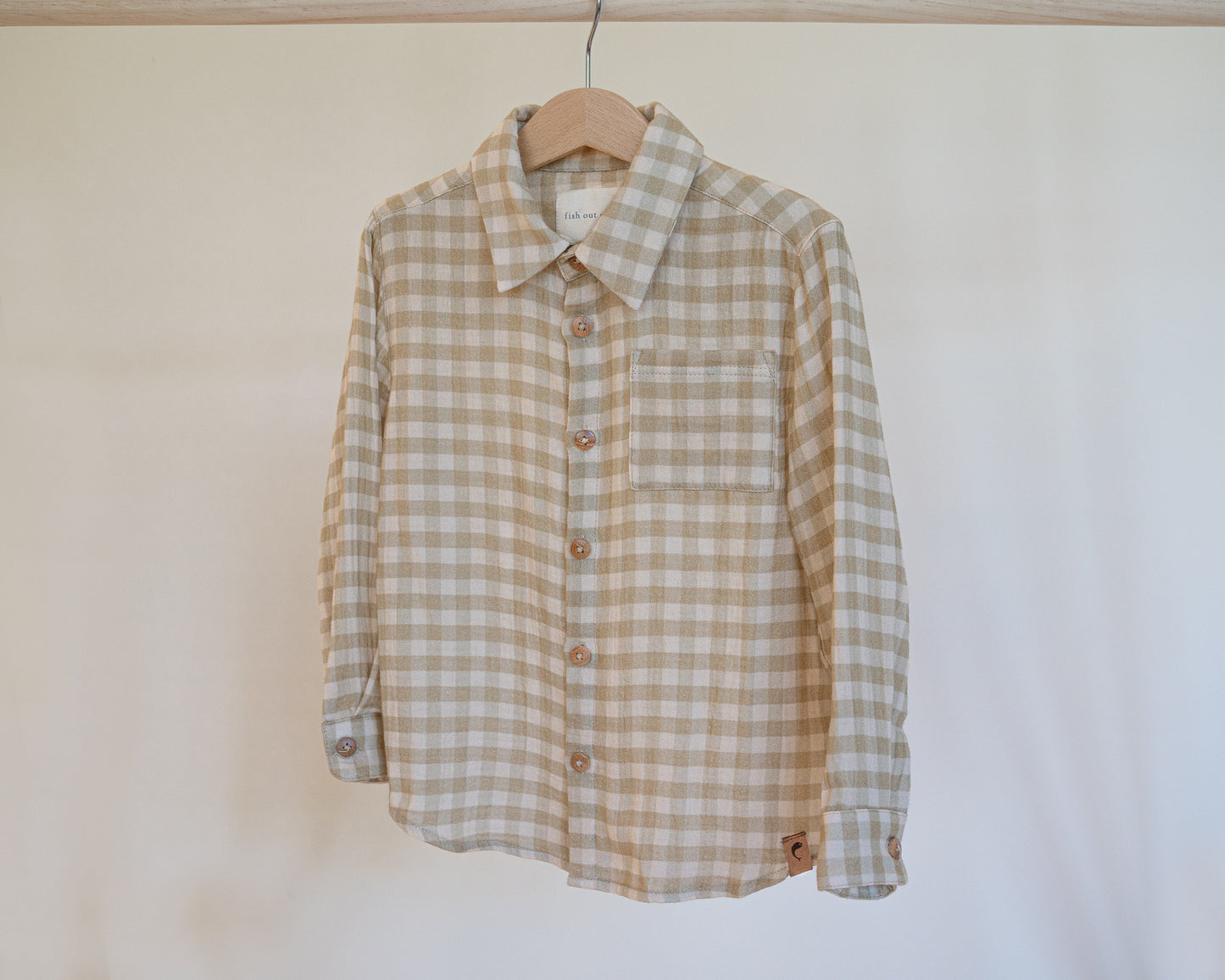 Creamy Gingham Button Up Shirt