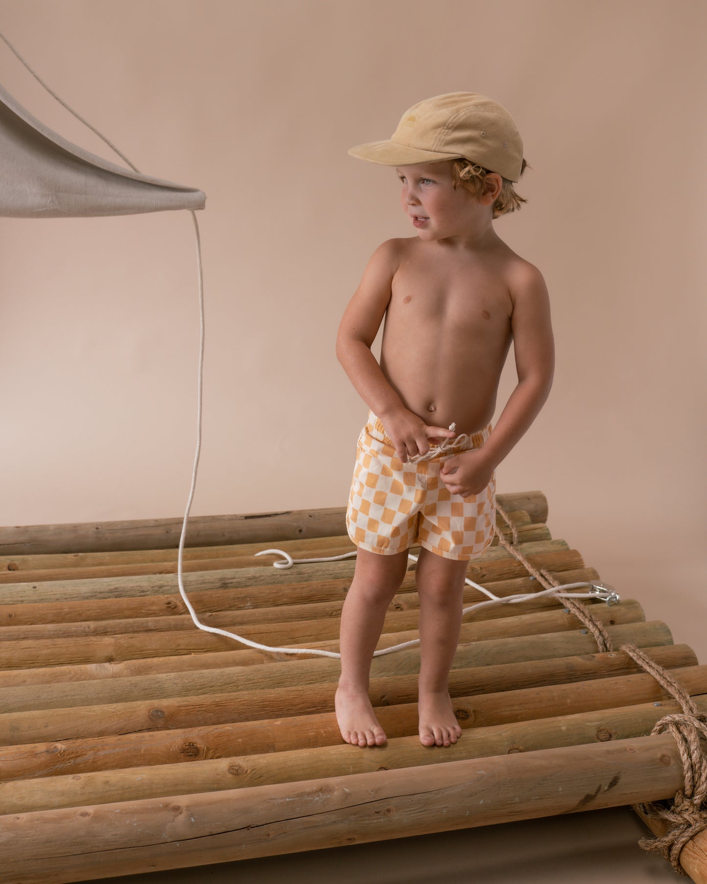 Creamsicle Checker Boardshort