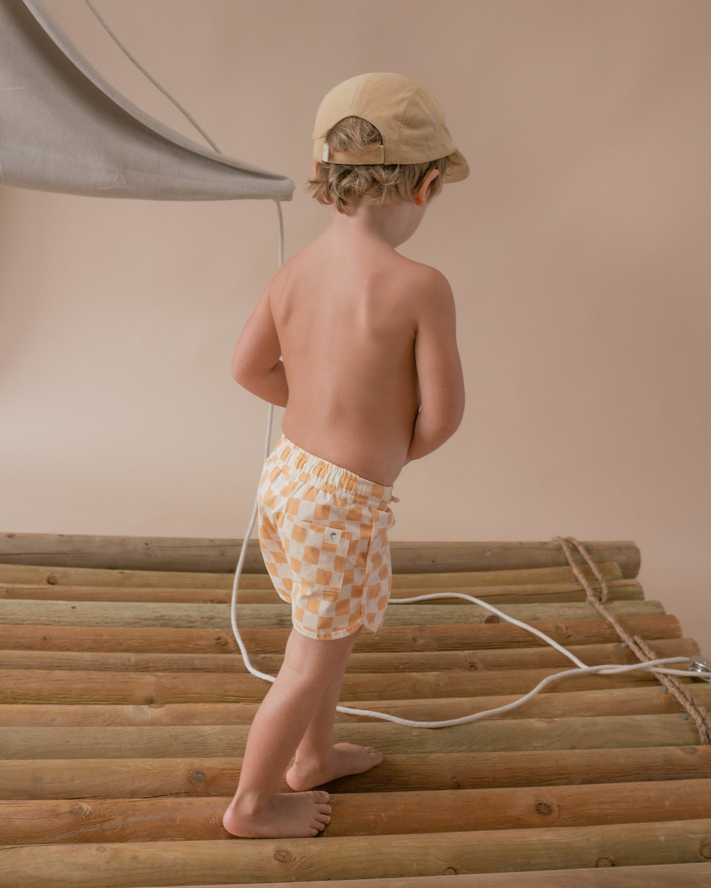 Creamsicle Checker Boardshort