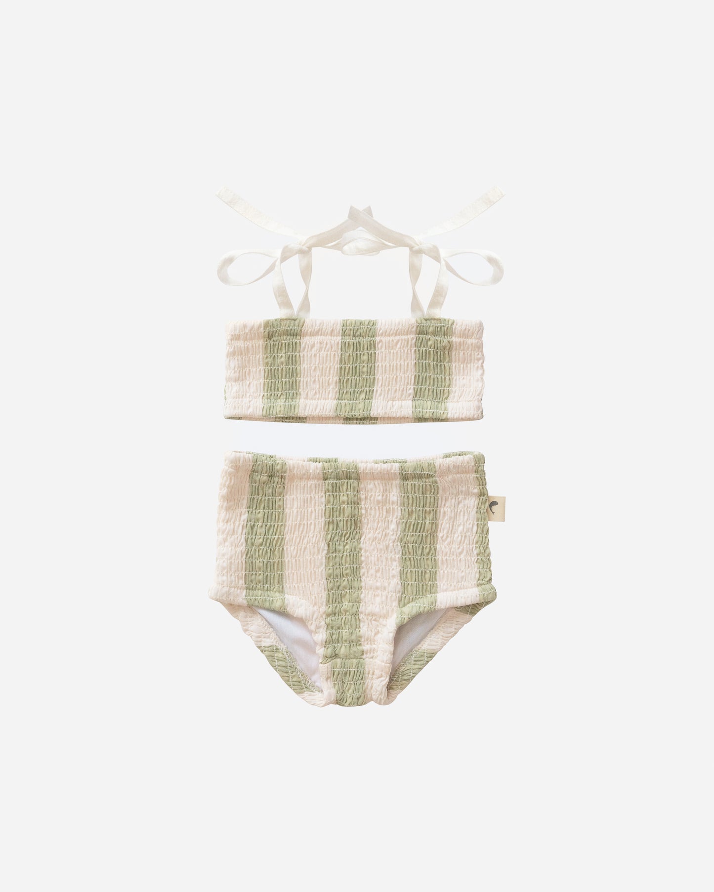 Pistachio Stripe Smocked Bikini