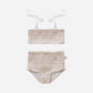 Classic Windowpane Smocked Bikini