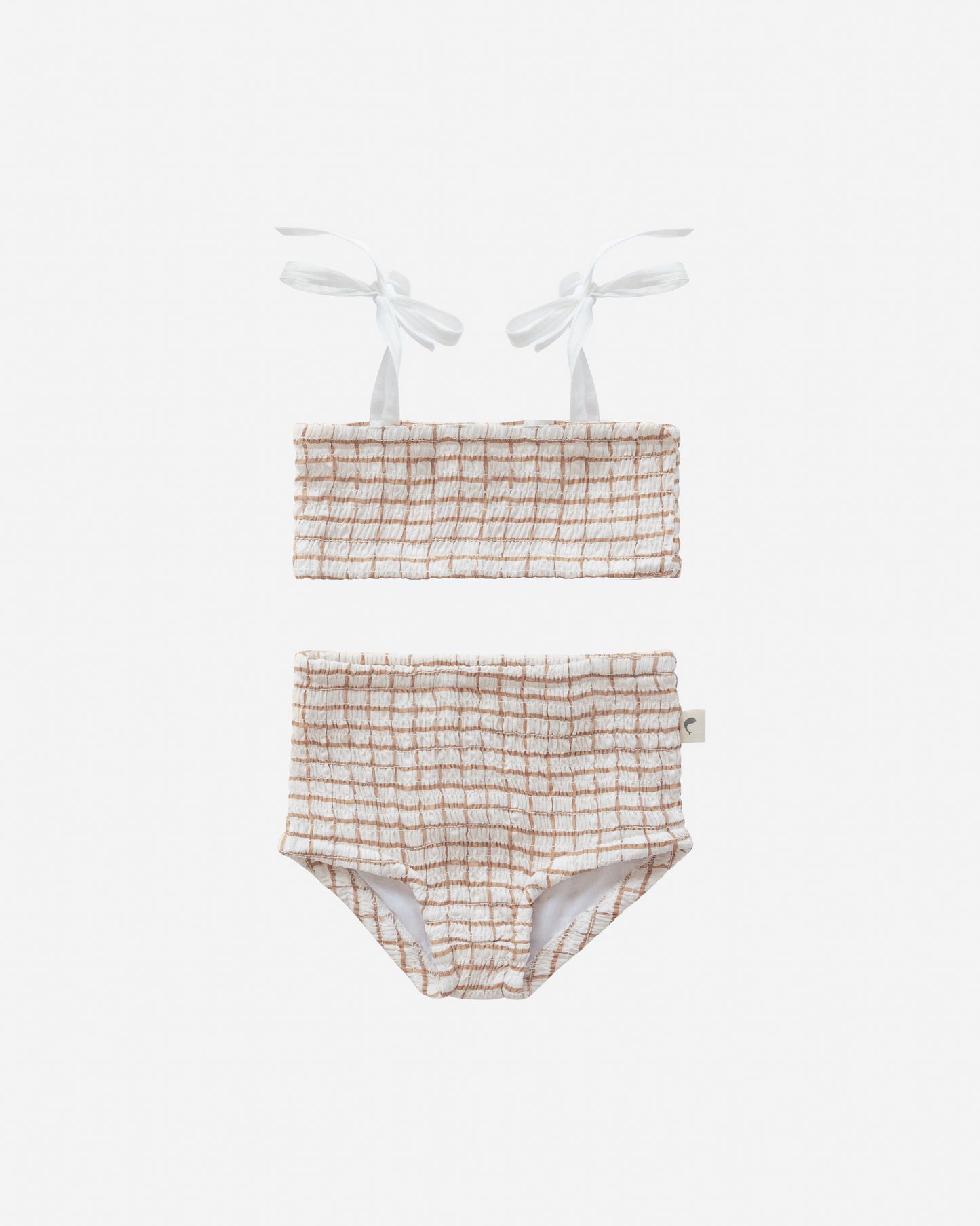 Classic Windowpane Smocked Bikini