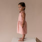 Dusty Rose Linen Shoulder Tie Dress