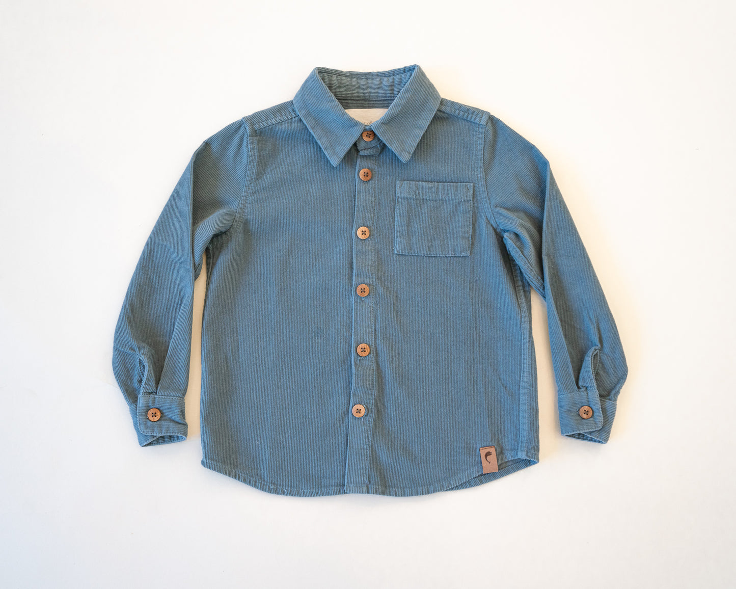 Stone Blue Corduroy Button Up Shirt