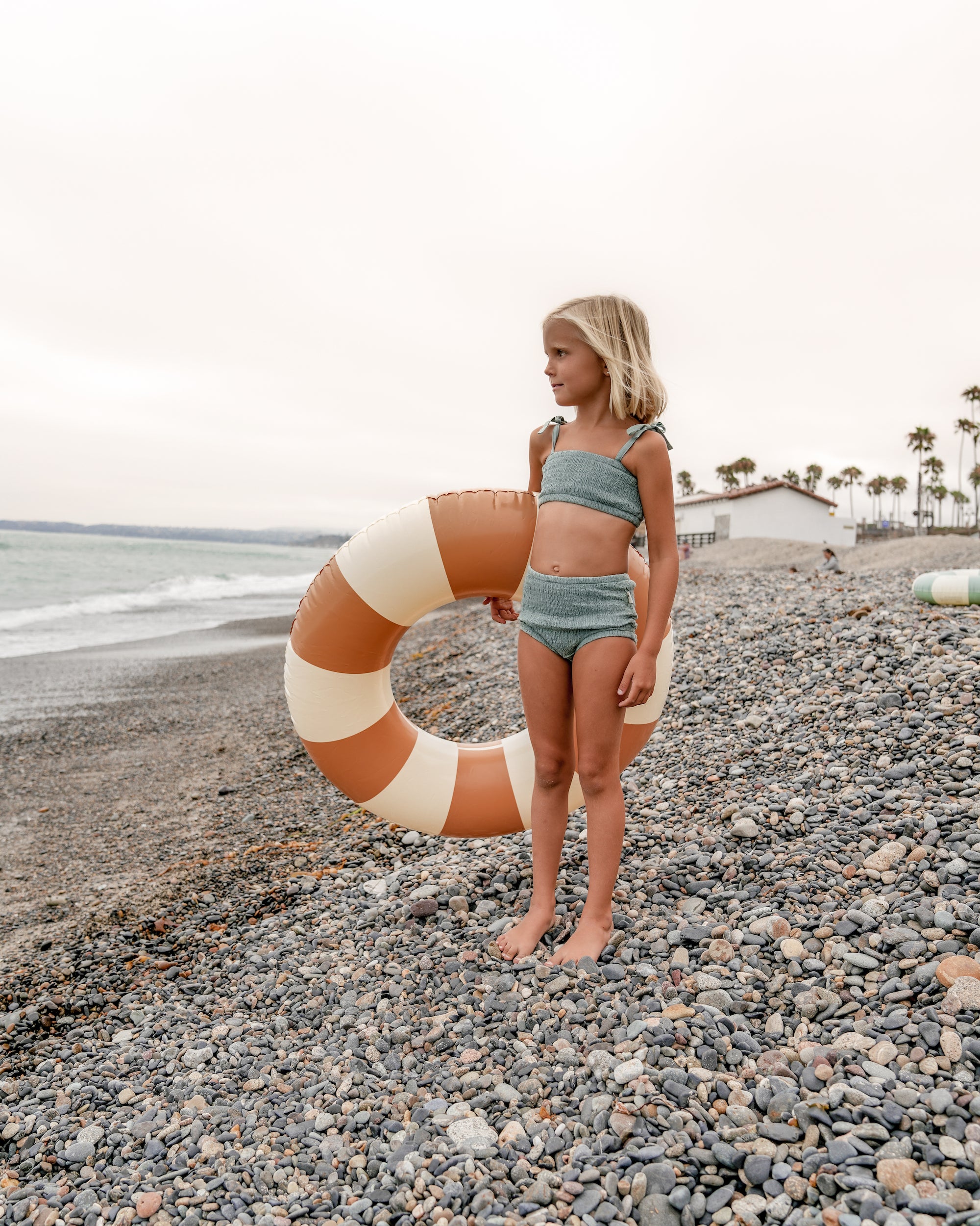 Blue store smocked bikini